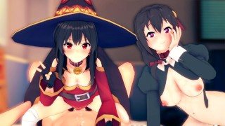 [KONO-001] 惠惠悠悠双飞爆操 巨乳魔法师沦陷内射